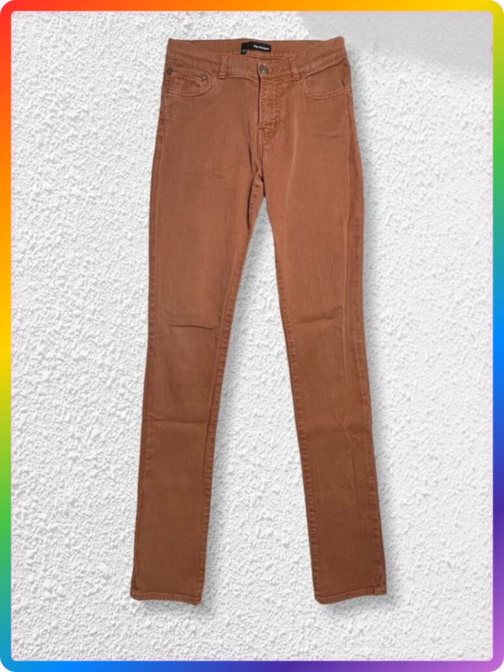 The Kooples Skin Jeans Burnt Orange Skull Detail SIZE 25x31 Skinny Slim